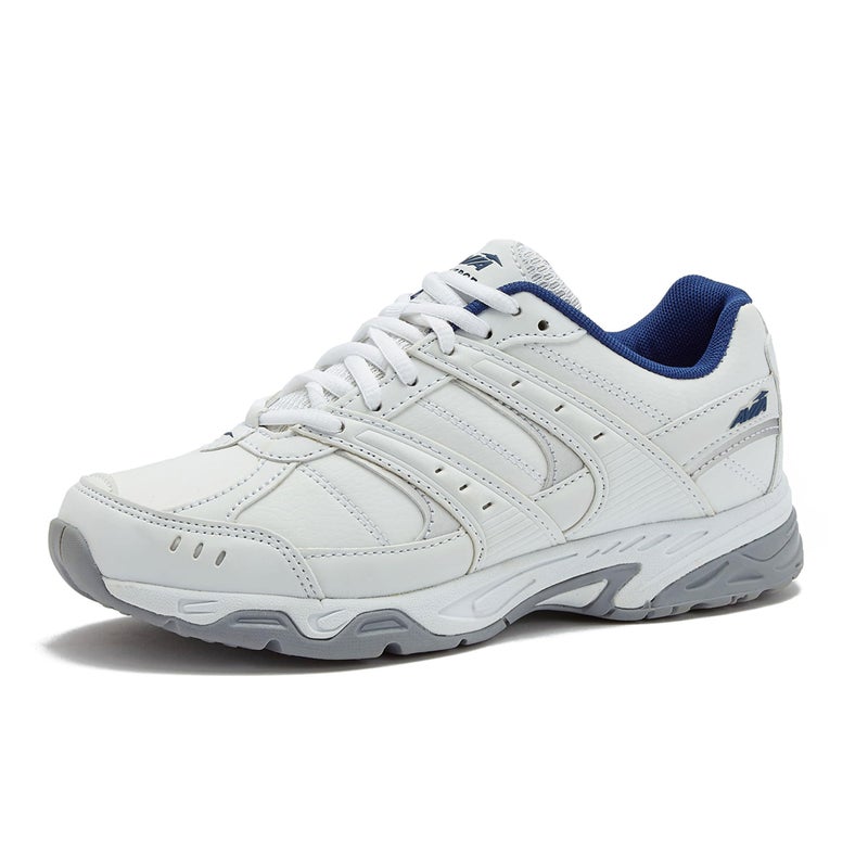 Avia Verge Womens Sneakers - Tennis, Court, Cross Training, or Pickleball Shoes for Women, 9 Wide, White/Blue/Silver - Image 1